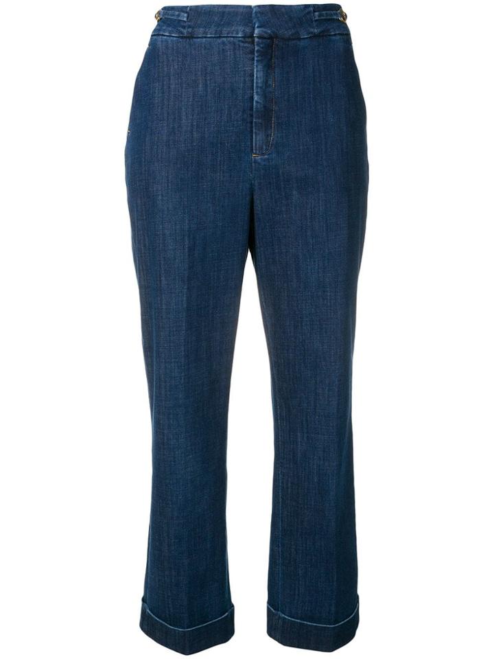 L'autre Chose Cropped Tailored Trousers - Blue