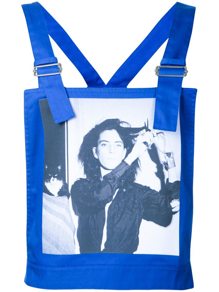 Raf Simons - Robert Mapplethorpe Photo Print Dungaree Top - Men - Cotton/polyester - 48, Blue, Cotton/polyester
