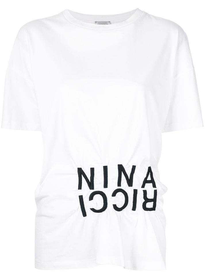 Nina Ricci Embroidered Logo T-shirt - White