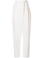 Lemaire High-rise Pleated Trousers - White