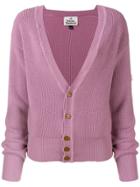 Vivienne Westwood Ribbed Knit Cardigan - Pink & Purple