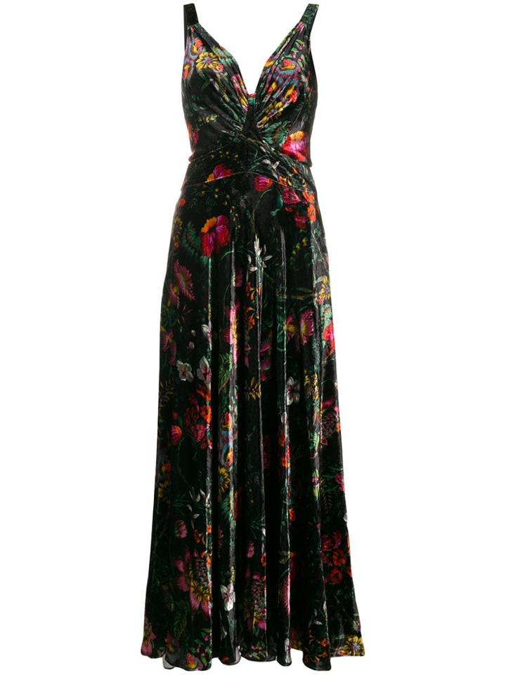 Paco Rabanne Printed Velvet Dress - Black