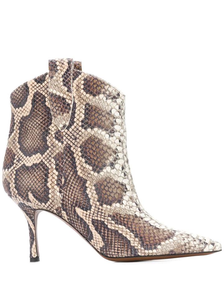 Marc Ellis Snake Effect Boots - Neutrals