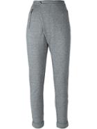 Steffen Schraut Asymmetric Front Slim Track Pants, Women's, Size: 38, Grey, Cotton