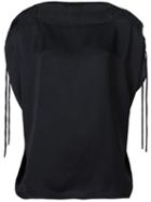 Plein Sud Lace-up Shoulder Top, Women's, Size: 42, Black, Viscose/silk