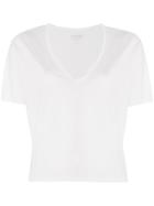 One Teaspoon Raw Hem V-neck T-shirt - White