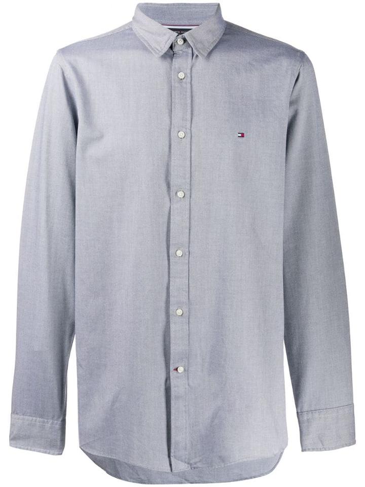Tommy Hilfiger Logo Embroidered Shirt - Blue