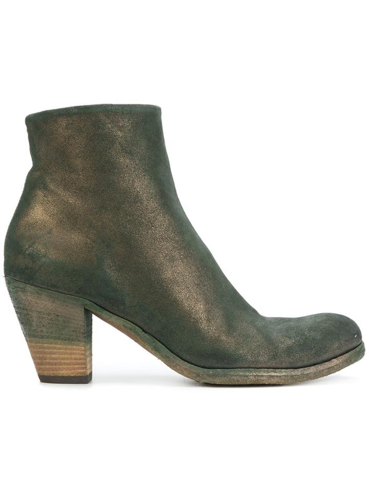 Officine Creative Metallic Zip-up Boots - Green