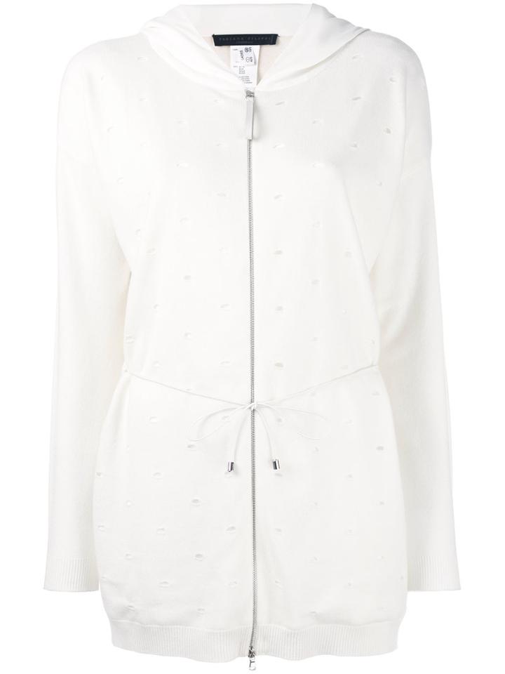 Fabiana Filippi - Waist-tie Top - Women - Silk/spandex/elastane/cashmere - 38, White, Silk/spandex/elastane/cashmere