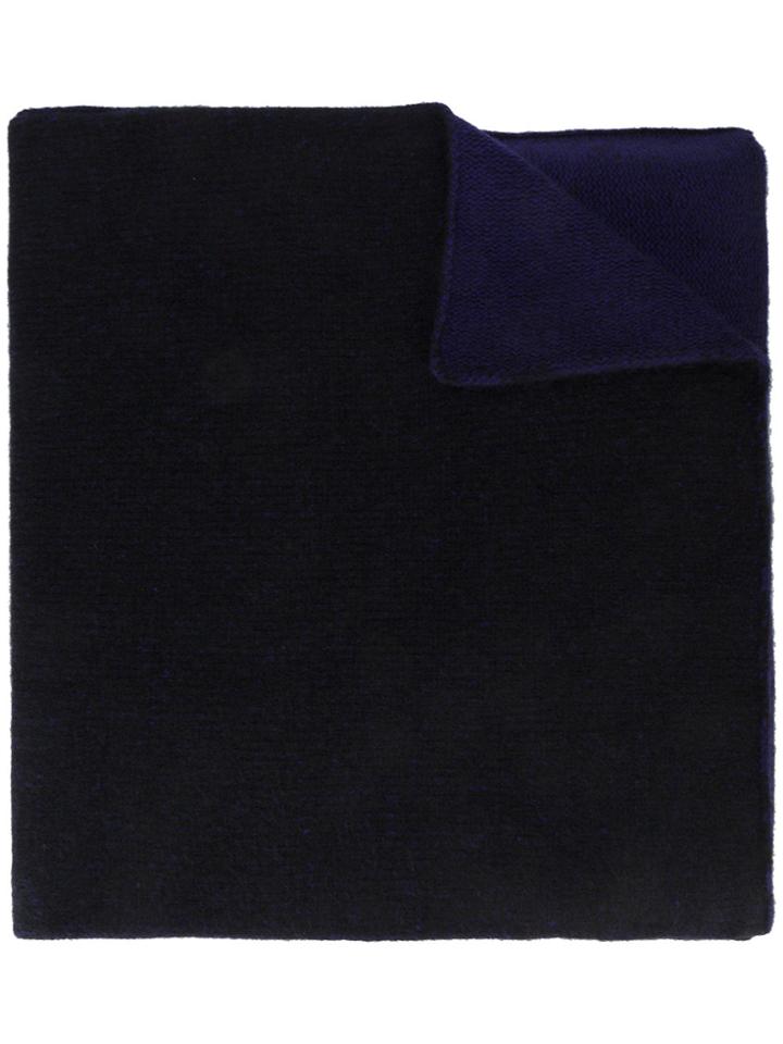 The Elder Statesman Black Two Tone Oversized Cashmere Scarf