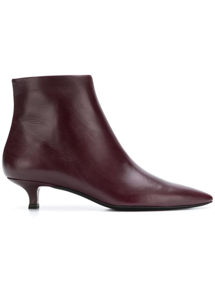 The Row Kitten Heel Boots - Red