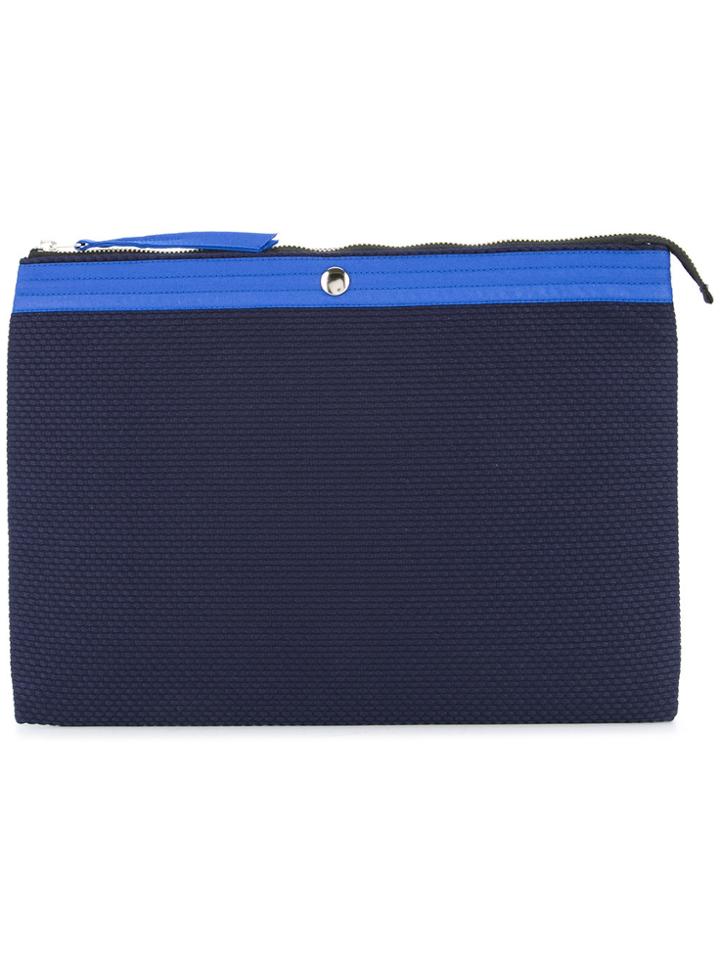 Cabas Colour Block Clutch Bag - Blue
