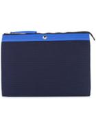 Cabas Colour Block Clutch Bag - Blue