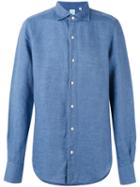 Finamore 1925 Napoli - Woven Tokyo Shirt - Men - Cotton/linen/flax - L, Blue, Cotton/linen/flax