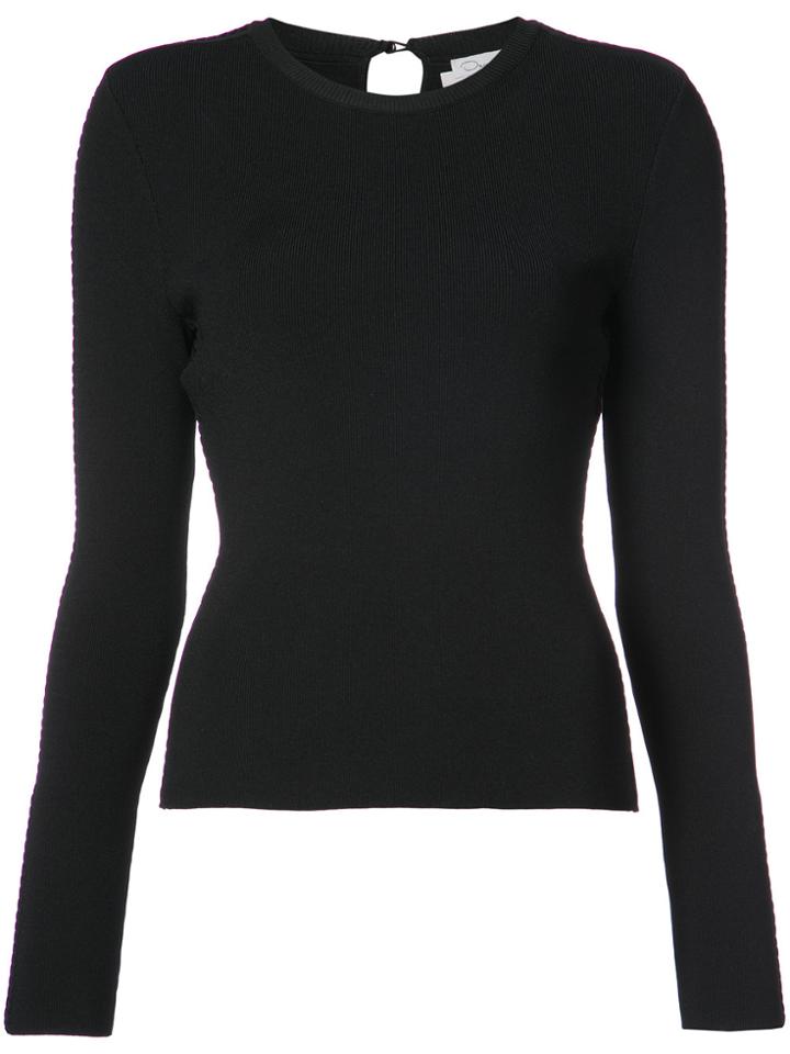 Oscar De La Renta Openwork Knitted Top - Black