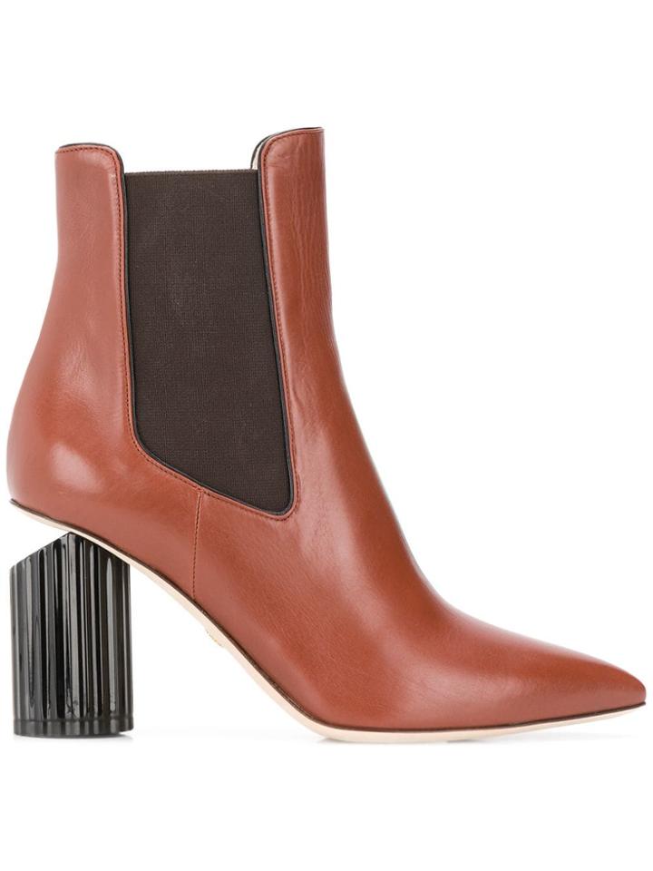 Roberto Cavalli Chunky Heel Booties - Brown