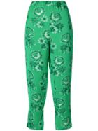 Marni Floral Print Trousers - Green