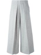 Joseph Wide Leg Cropped Trousers, Women's, Size: 42, Grey, Cotton/polyamide/viscose/virgin Wool