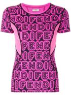 Fendi Panelled Logo T-shirt - Pink & Purple