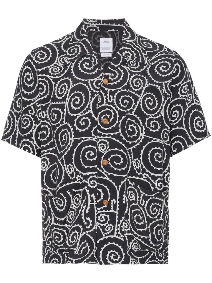 Visvim Duke Foliage Print Short Sleeve Shirt - Black
