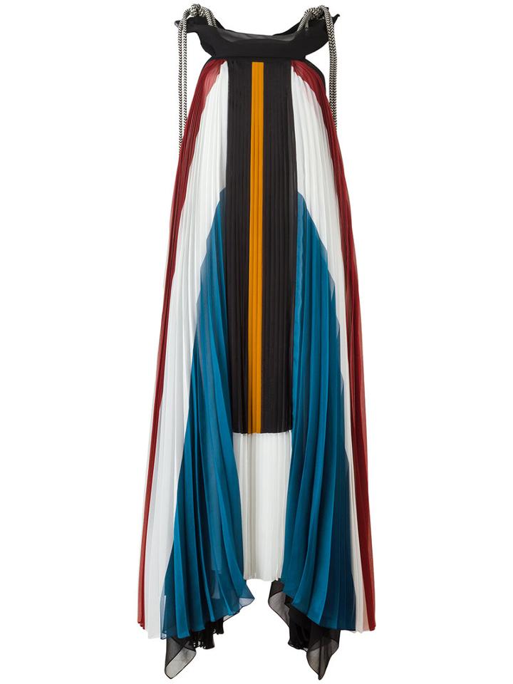 Chloé - Pleated Long Dress - Women - Silk/cotton/polyamide/acetate - 38, Silk/cotton/polyamide/acetate
