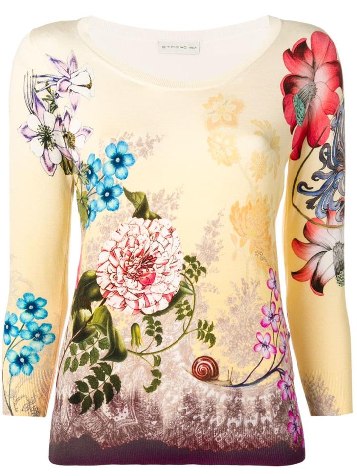 Etro Floral Sweater - Neutrals