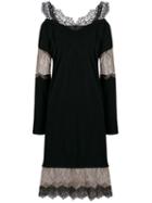 Blumarine Lace Insert Jumper Dress - Black