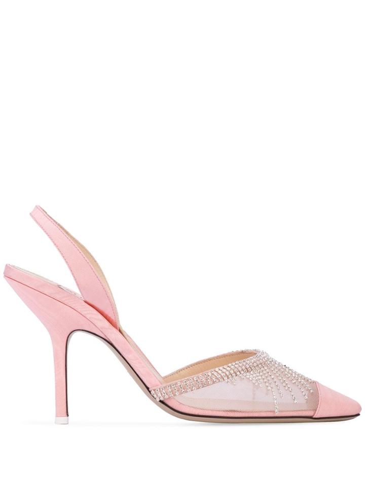 Attico Embellished Slingback Pumps - Pink