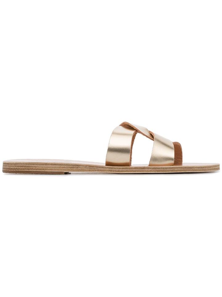 Ancient Greek Sandals Gold Desmos Crossover Leather Sandals