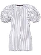 Martin Grant Puff Sleeve Striped Blouse - White