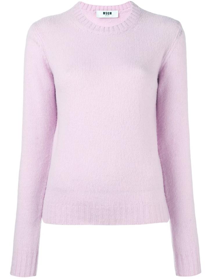 Msgm Round Neck Jumper, Women's, Size: Small, Pink/purple, Polyamide/wool