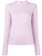 Msgm Round Neck Jumper, Women's, Size: Small, Pink/purple, Polyamide/wool