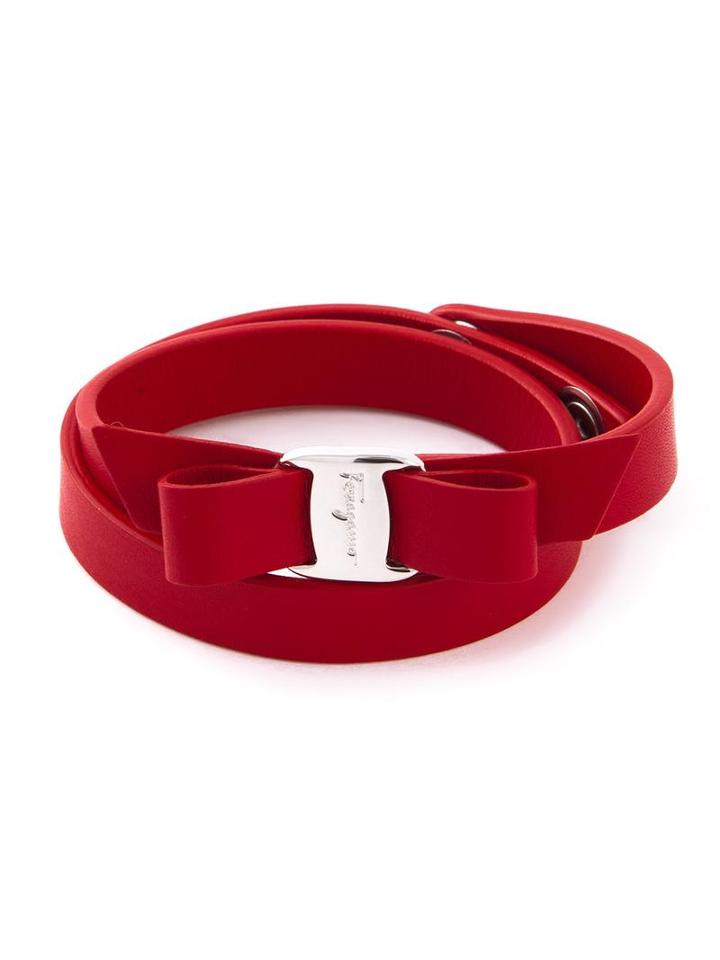 Salvatore Ferragamo 'vara' Bow Bracelet, Women's, Red