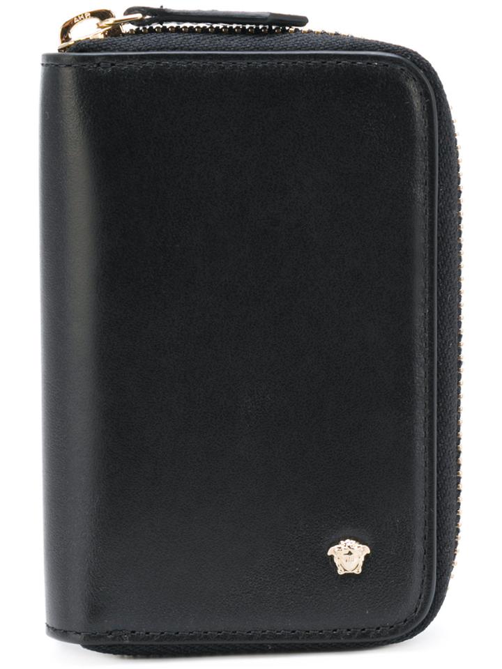 Versace Medusa Logo Zipped Cardholder - Black