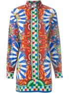 Dolce & Gabbana Carretto Siciliano Print Shirt Dress