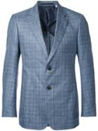 Cerruti 1881 Woven Check Blazer, Men's, Size: 50, Blue, Silk/linen/flax/wool