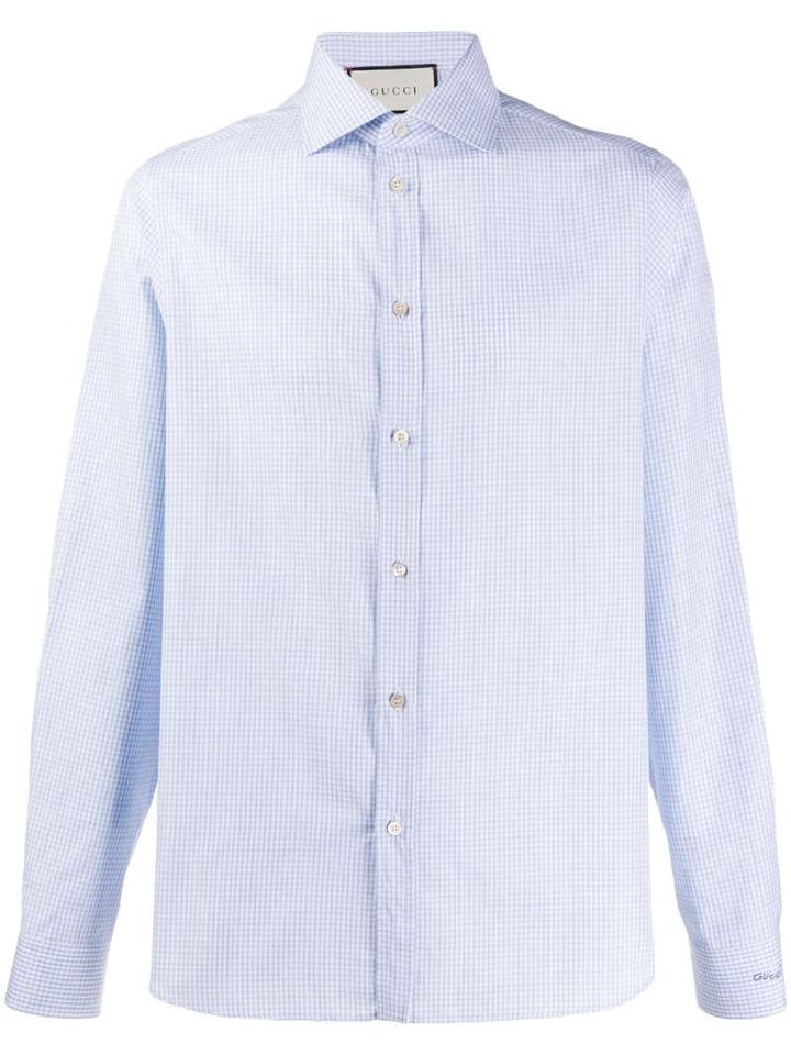 Gucci Micro-check Shirt - Blue
