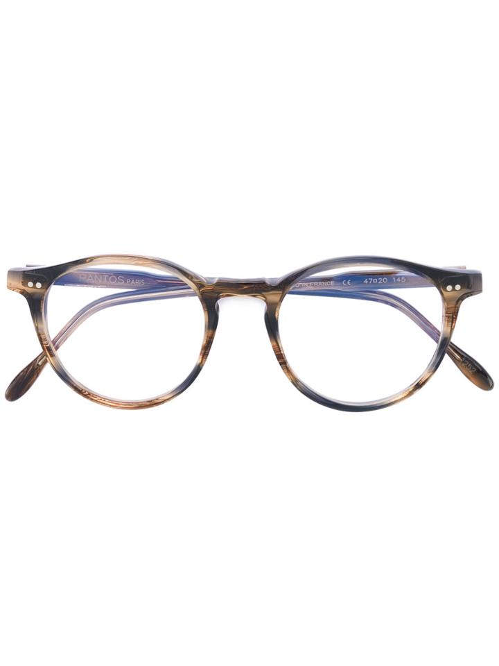 Pantos Paris Round Frame Glasses - Brown