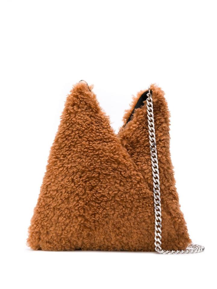 Mm6 Maison Margiela Shearling Shoulder Bag - Brown