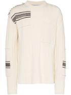 Vyner Articles Patchwork Ribbed Knit Jumper - White