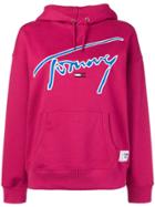 Tommy Jeans Logo Embroidered Hoodie - Pink