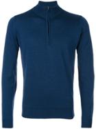 John Smedley Zip-neck Jumper - Blue