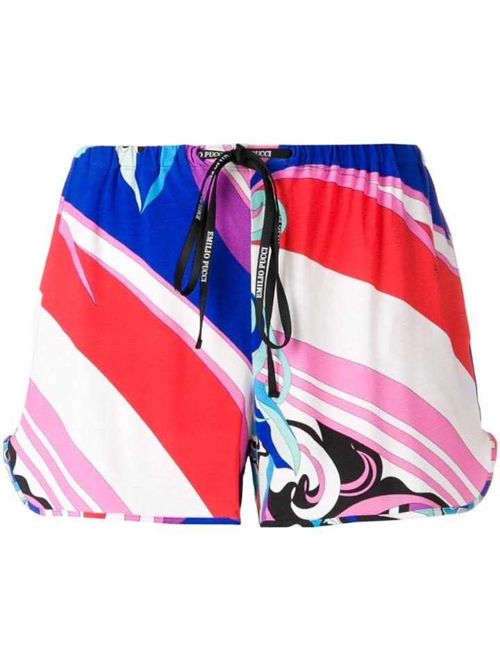 Emilio Pucci Abstract Print Shorts - Red
