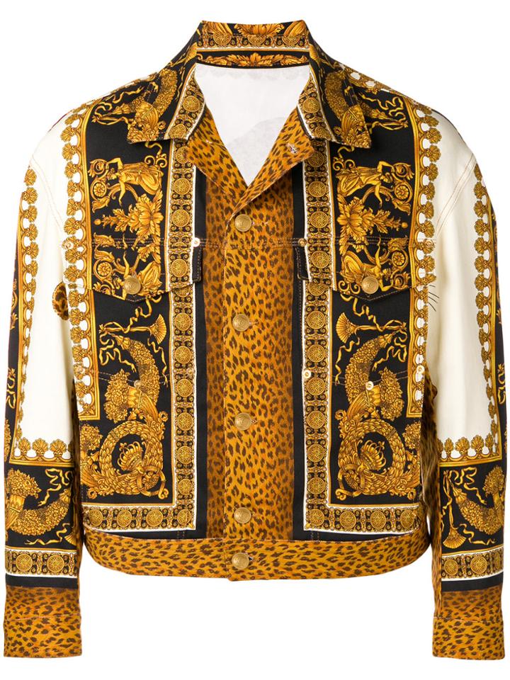 Versace Baroque Print Jacket - Yellow & Orange