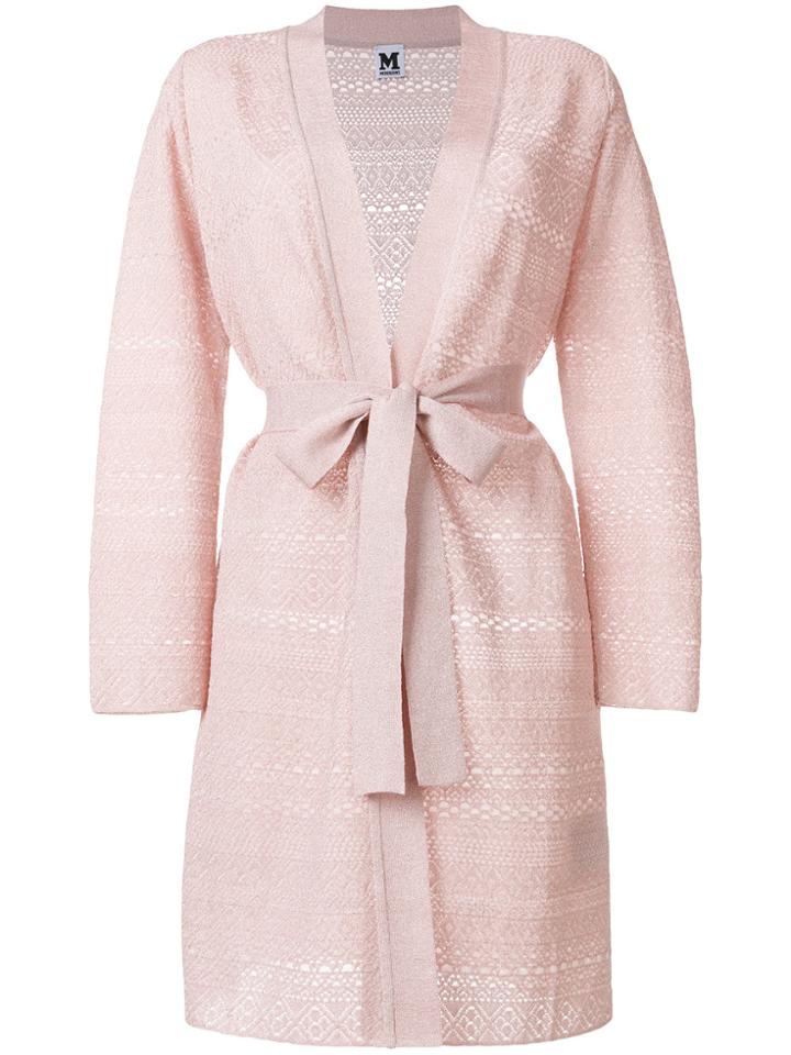 M Missoni Belted Cardigan - Pink & Purple