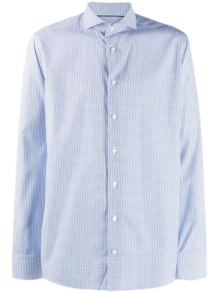 Eton Geometric Print Shirt - Blue