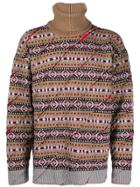 Y/project Roll-neck Embroidered Sweater - Brown
