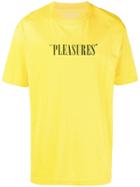 Pleasures Logo Print T-shirt - Yellow & Orange