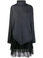 Liu Jo Tulle Skirt Jumper Dress - Grey