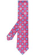 Canali Patterned Pointed-tip Tie - Red